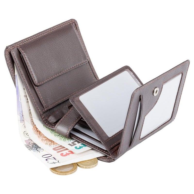 Visconti Heritage-11 Soft Thin Leather Quad Fold Wallets (Brown) - Image 4